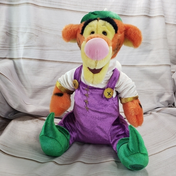 Disney Store Winnie The Pooh Tigger Elf Plush Stuffed Toy Velvet Vintage 12 Inch - Picture 1 of 9
